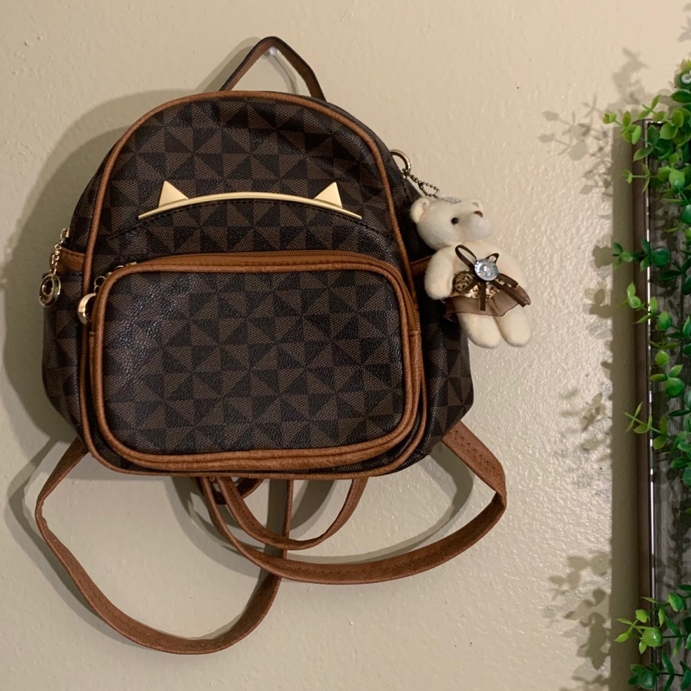 🫒3 for $10// Mini Backpack w. Teddy Bear Keychain